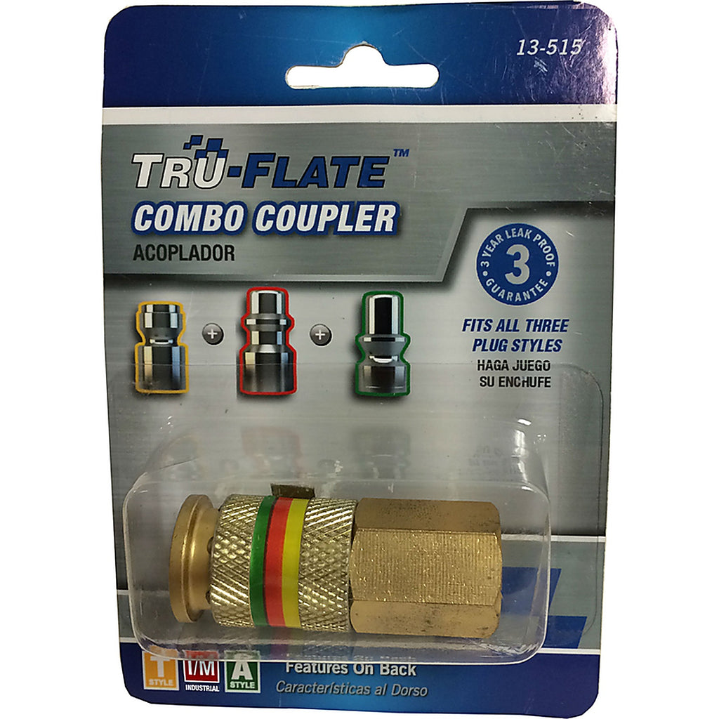 Tru-Flate TRFL13515 Combo Coupler Brass Universal Coupler 1/4 Female 1 pc