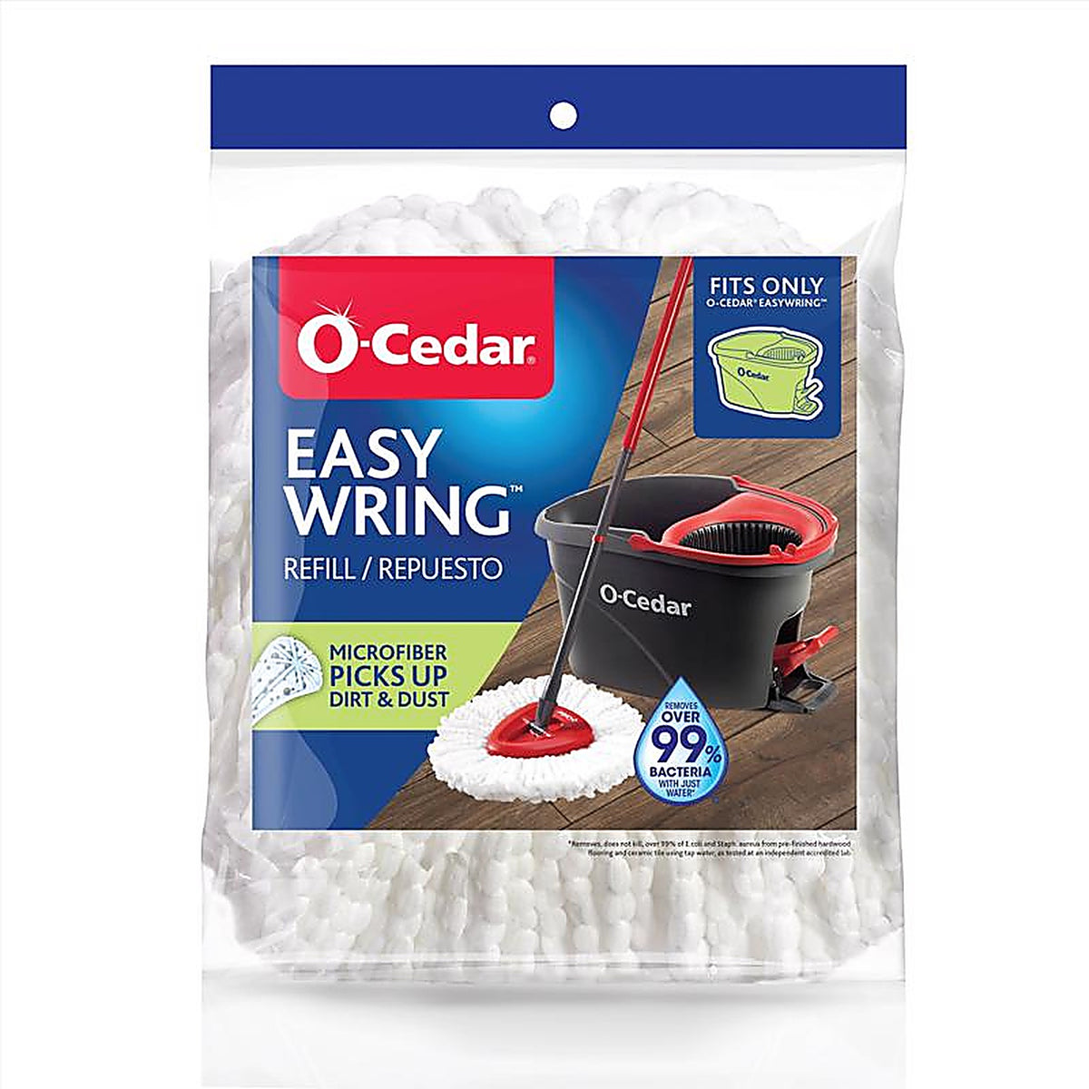 O-Cedar 148474 EasyWring 12 in. L Spin Microfiber Mop Refill 1/Pack