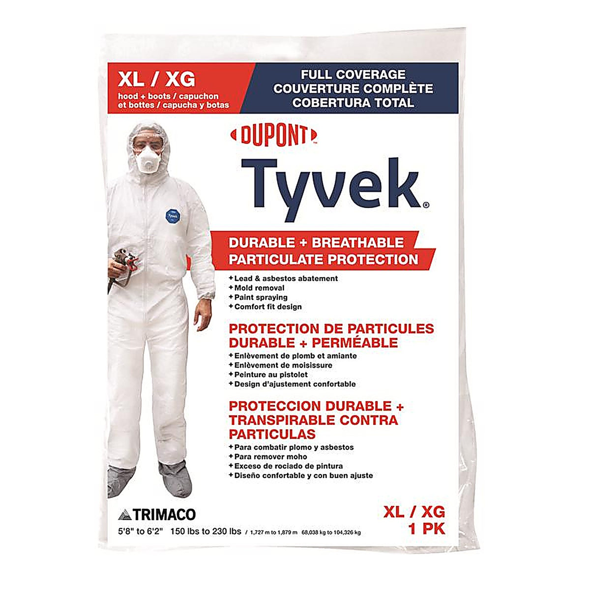 Trimaco 141232/12 Tyvek Tyvek Coveralls White XL 1/Pack