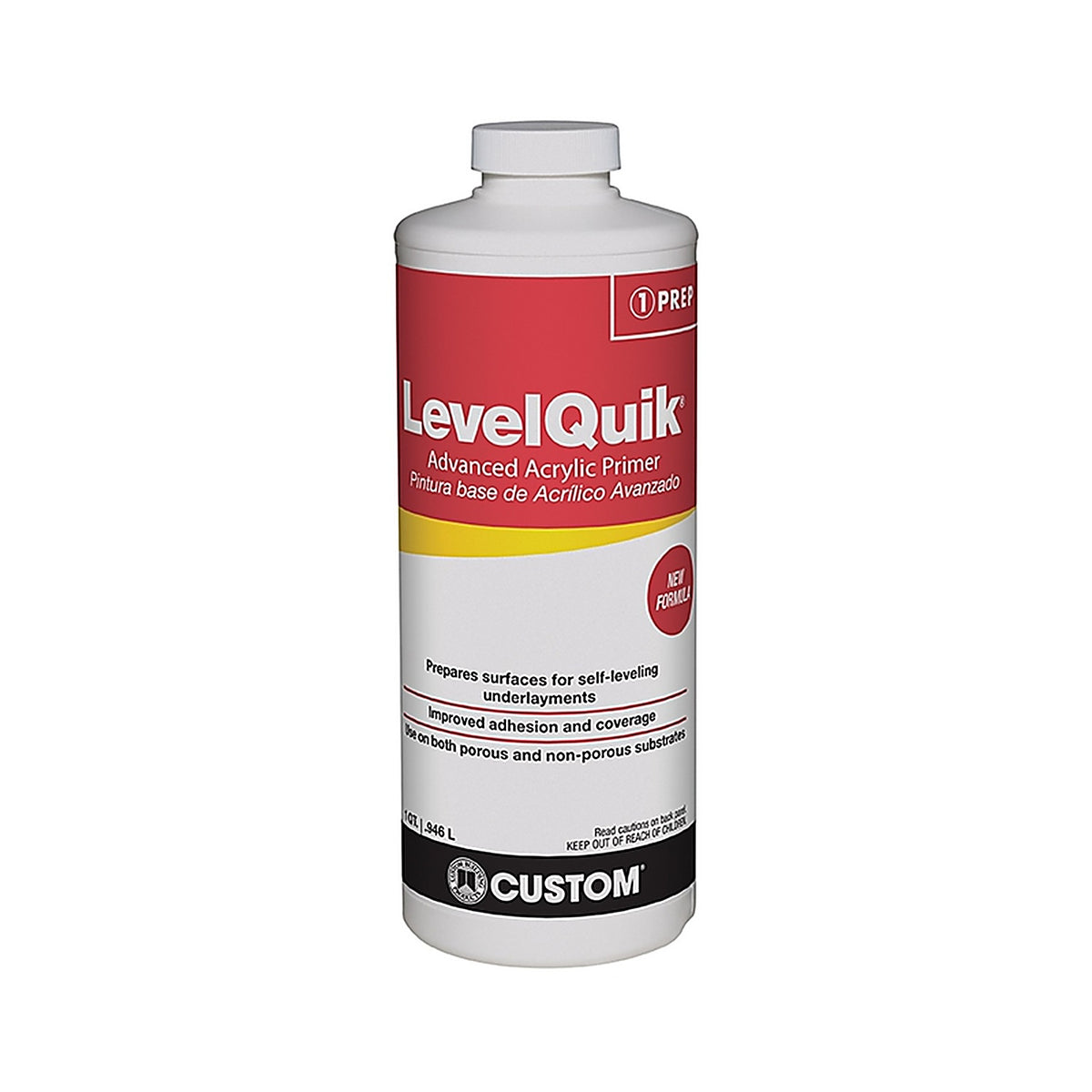 Custom Building Products CPQT LevelQuik White Acrylic Latex Primer 1 qt