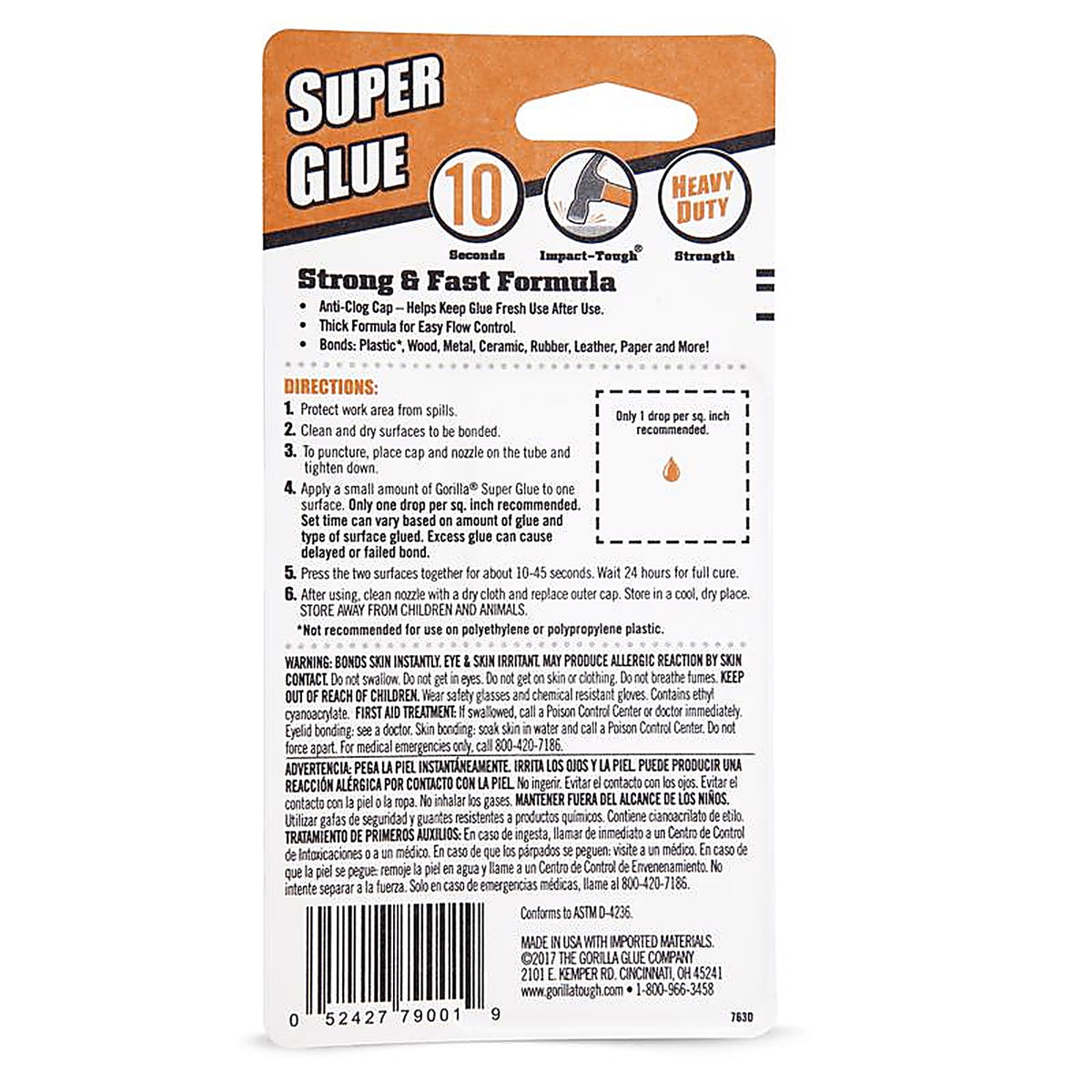 Gorilla - 7900102 - High Strength Glue Clear Super Glue 3 GM