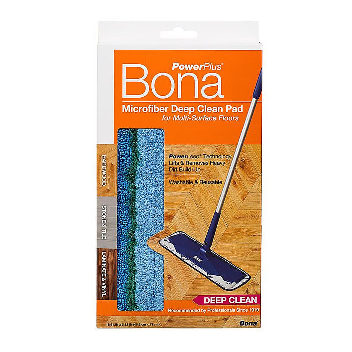 Bona AX0003495 PowerPlus Dust Microfiber Mop Pad 1 pk