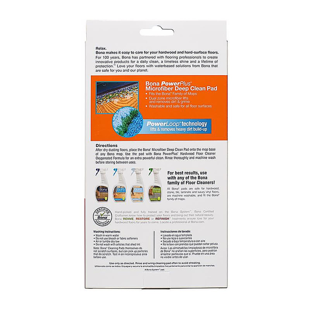 Bona AX0003495 PowerPlus Dust Microfiber Mop Pad 1 pk