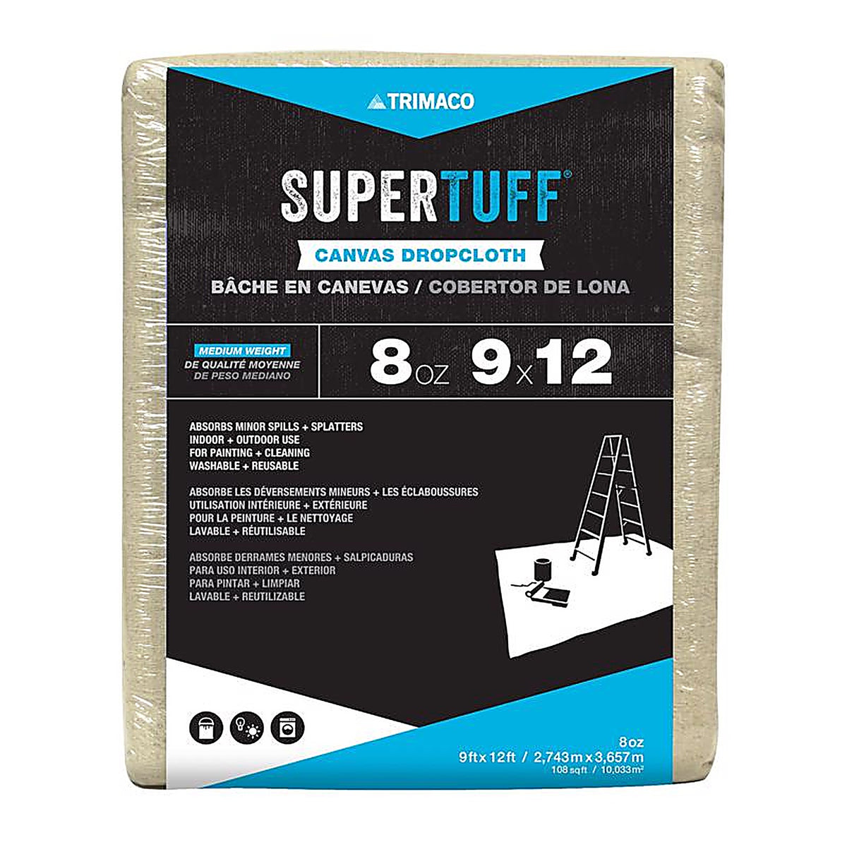 Trimaco 58901 SuperTuff 9 ft. W X 12 ft. L 8 oz Canvas Drop Cloth 1 pk