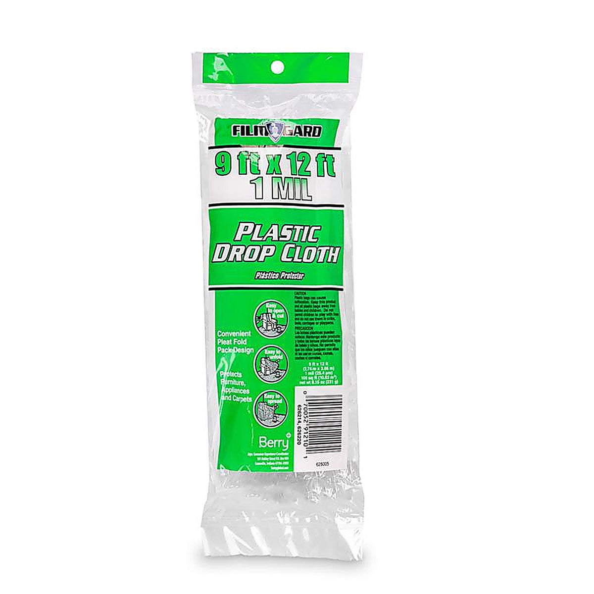 Film-Gard 626214 9 ft. W X 12 ft. L X 1 mil T Plastic Drop Cloth 1 pk