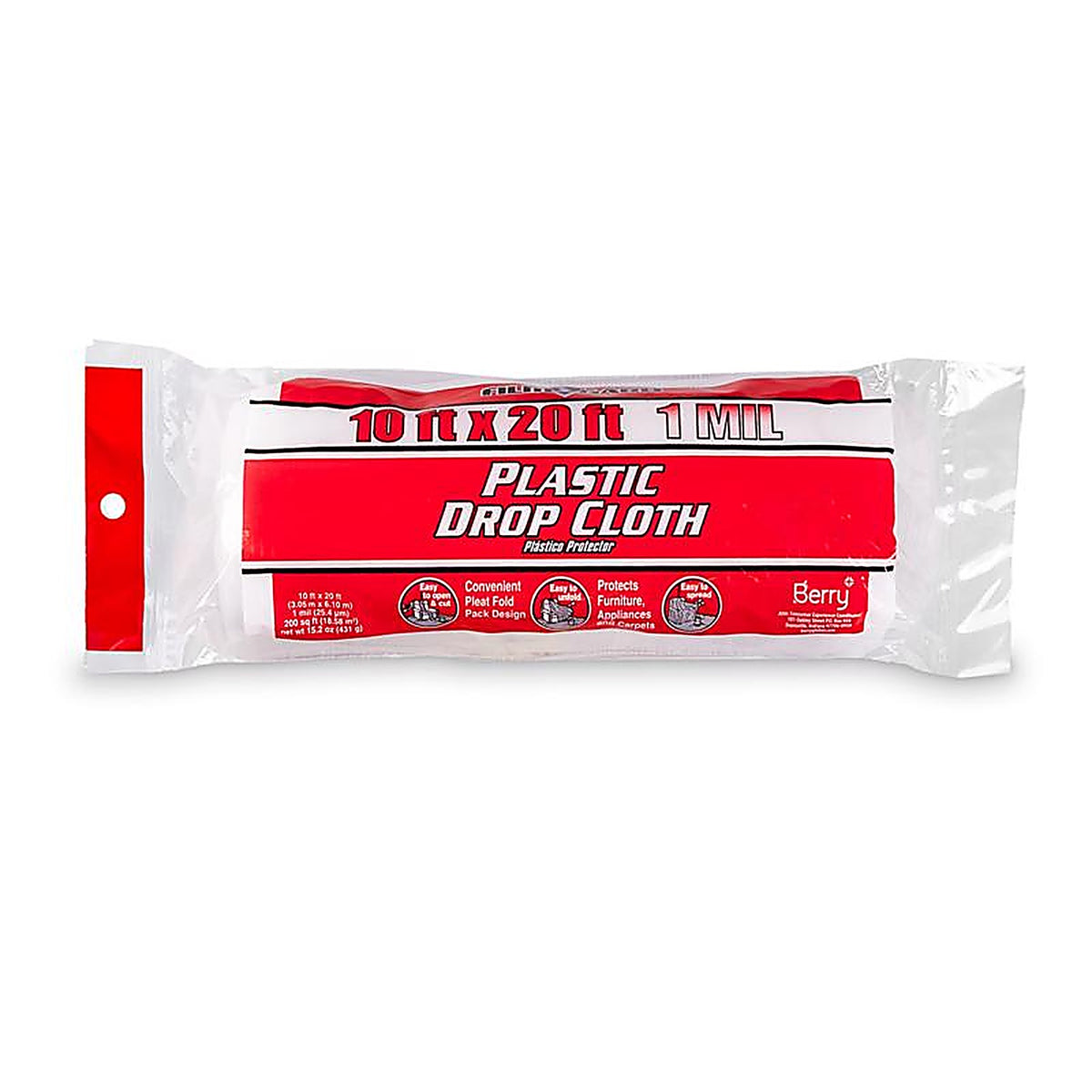 Film-Gard 626222 10 ft. W X 20 ft. L X 1 mil T Plastic Drop Cloth 1 pk