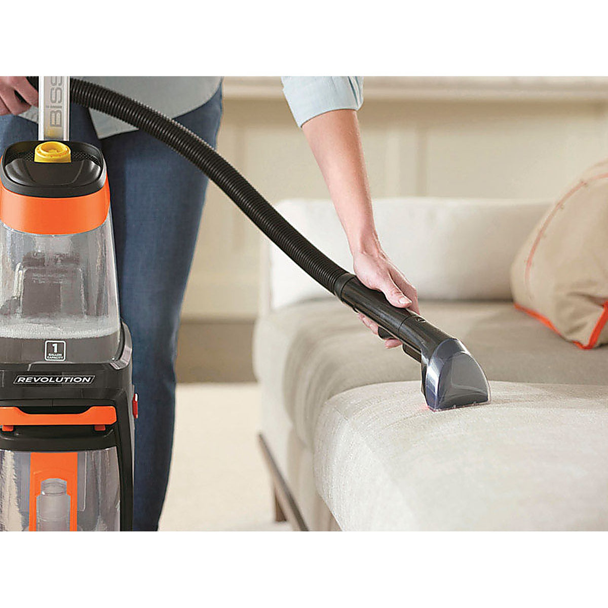 Bissell 1548 ProHeat 2X Revolution Bagless Carpet Cleaner 6.8 amps Standard Orange