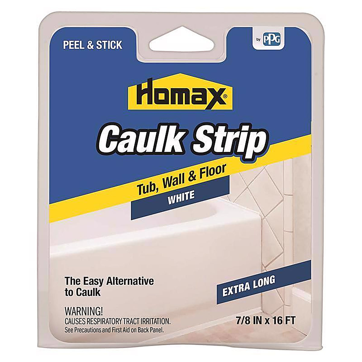 Homax 3072 White Silicone Caulk Strips 7/8 in. x 16 ft.