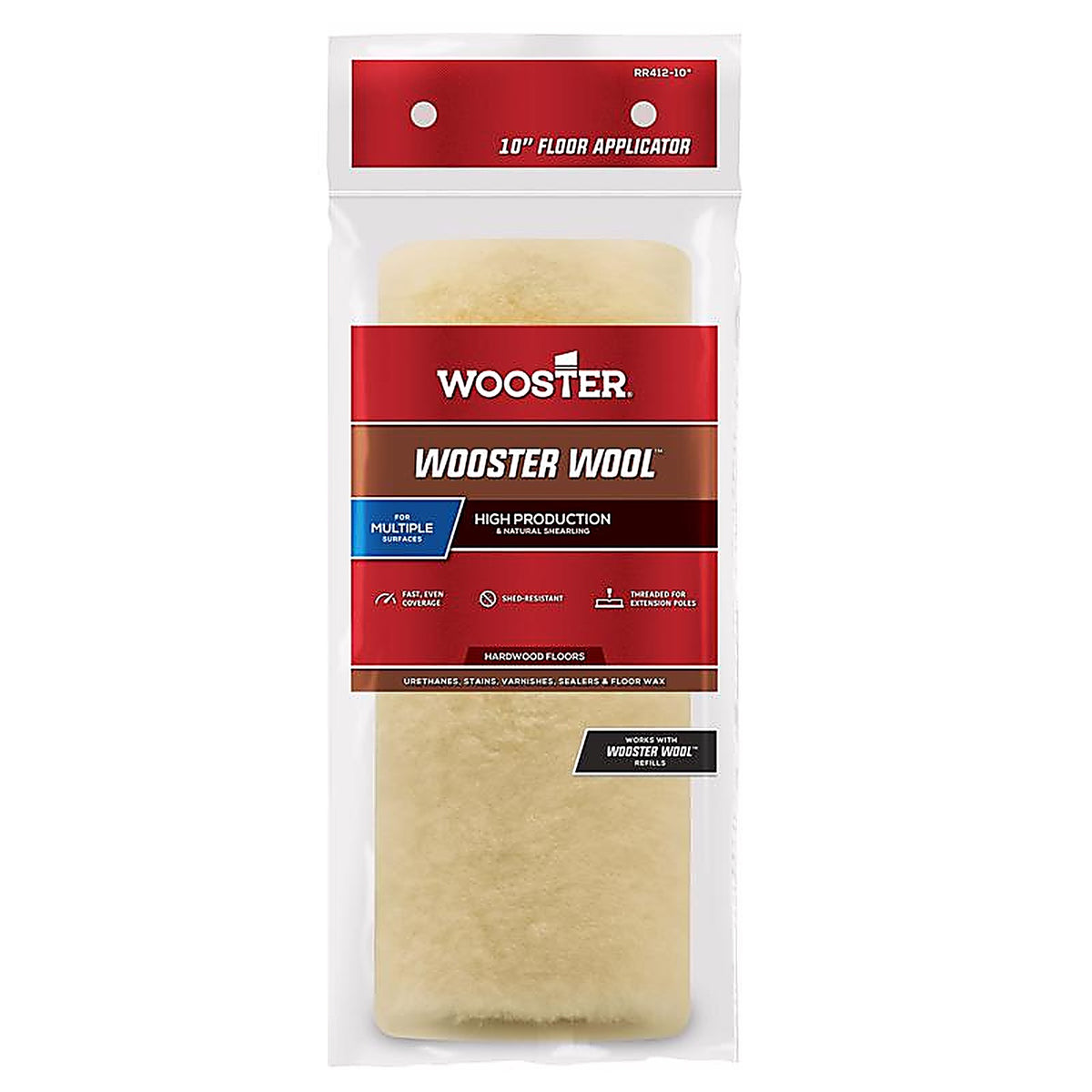 Wooster - RR412-10 - 10 In. W 1/2 In. Floor Applicator for Smooth Surfaces
