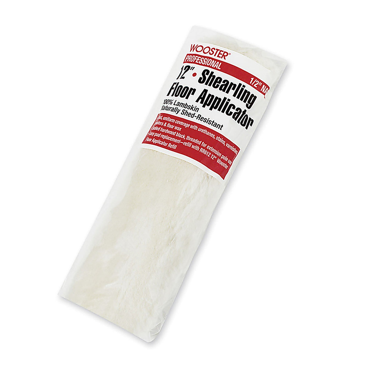 Wooster - RR412-12 - 12 In. W 1/2 In. Shearling Floor Applicator for Smooth Surfaces