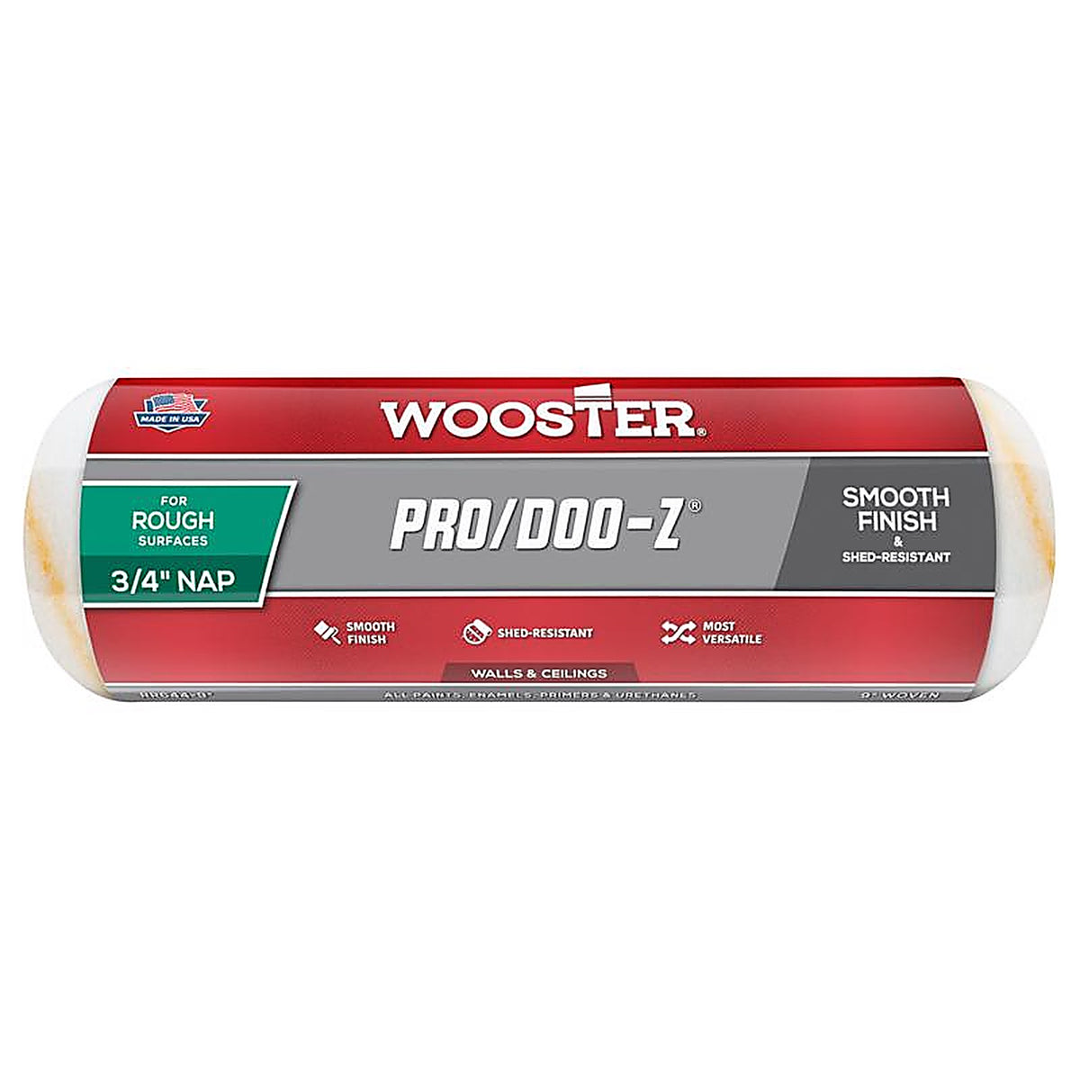 Wooster - RR644-9 - Pro/Doo-Z Woven Fabric 9 In. W X 3/4 In. Regular Paint Roller Cover 1 Pack