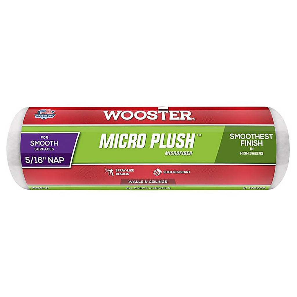 Wooster - R235-9 - Micro Plush Microfiber 9 In. W X 5/16 In. Regular Paint Roller Cover 1 Pack