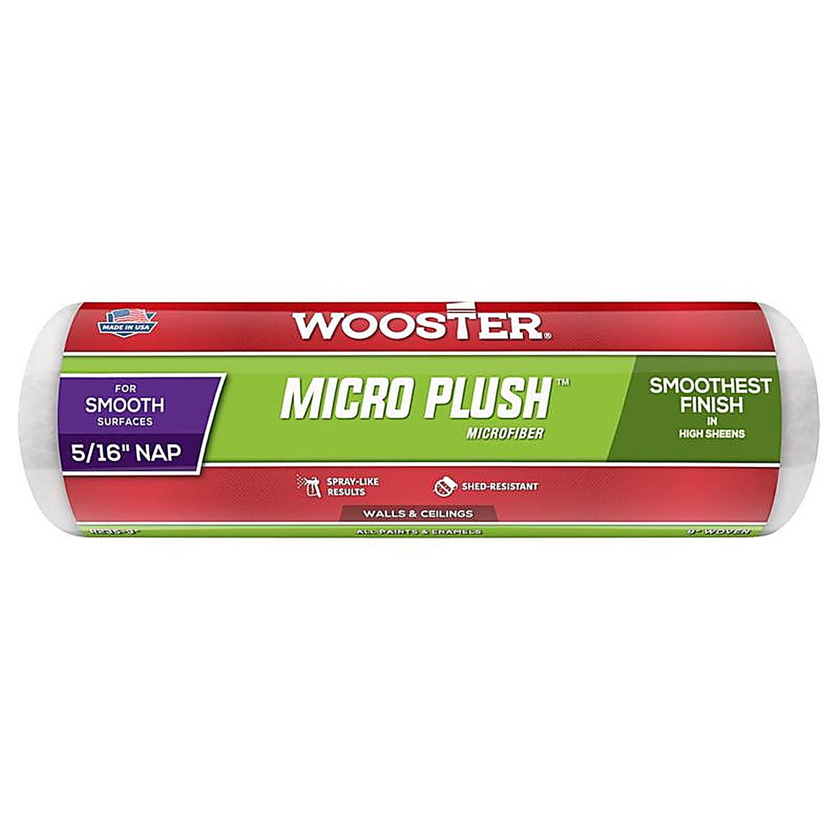 Wooster - R235-9 - Micro Plush Microfiber 9 In. W X 5/16 In. Regular Paint Roller Cover 1 Pack