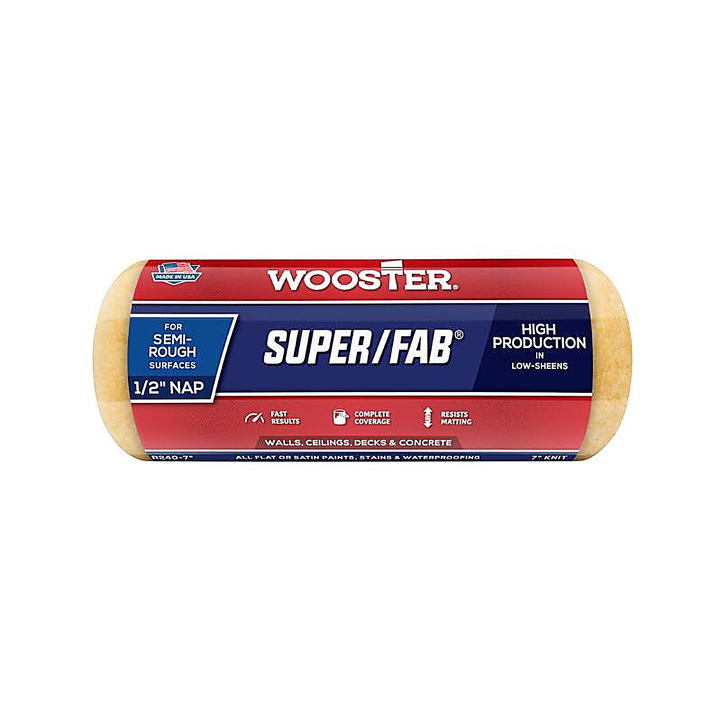 Wooster - R240-7 - Super/Fab Knit 7 In. W X 1/2 In. Regular Paint Roller Cover 1 Pack