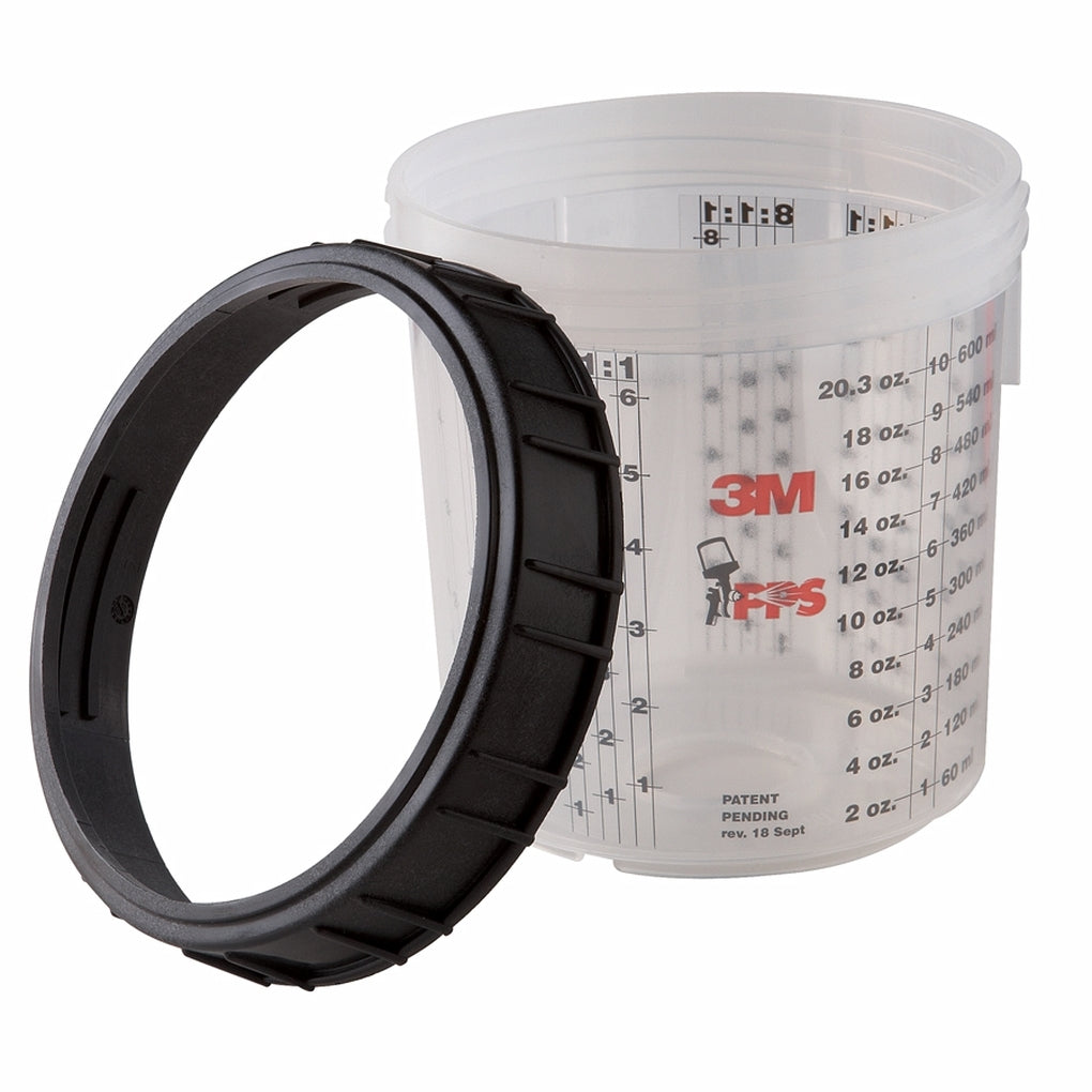 3M 16001 PPS Mixing Cup and Collar, Standard, 20 ounce (600 mL)
