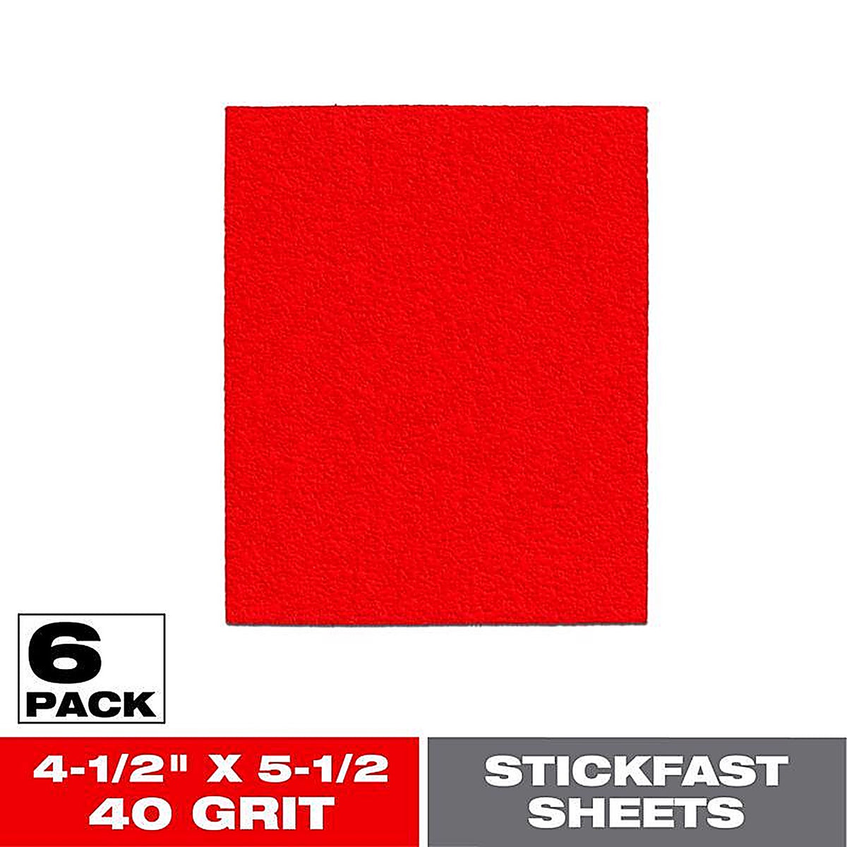 Diablo DCS045040S06G 5-1/2 in. L X 4-1/2 in. W 40 Grit Aluminum Oxide 1/4 Sheet Sandpaper 6 pk