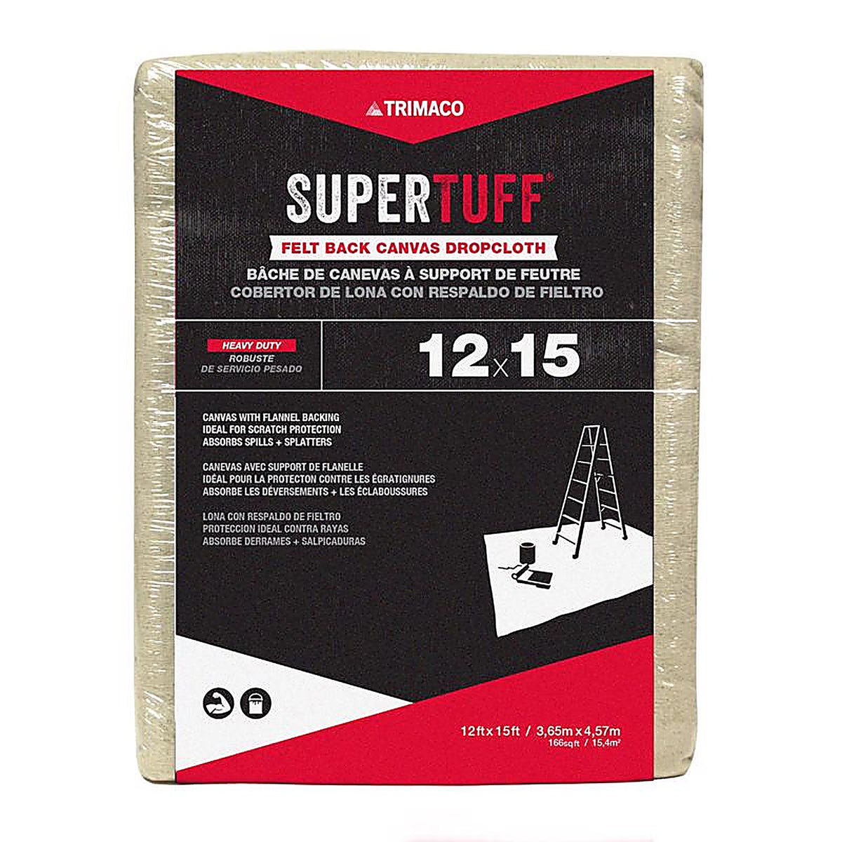 Trimaco - FB3 - Supertuff 12 Ft. W X 15 Ft. L Canvas/Felt Drop Cloth 1 Pack