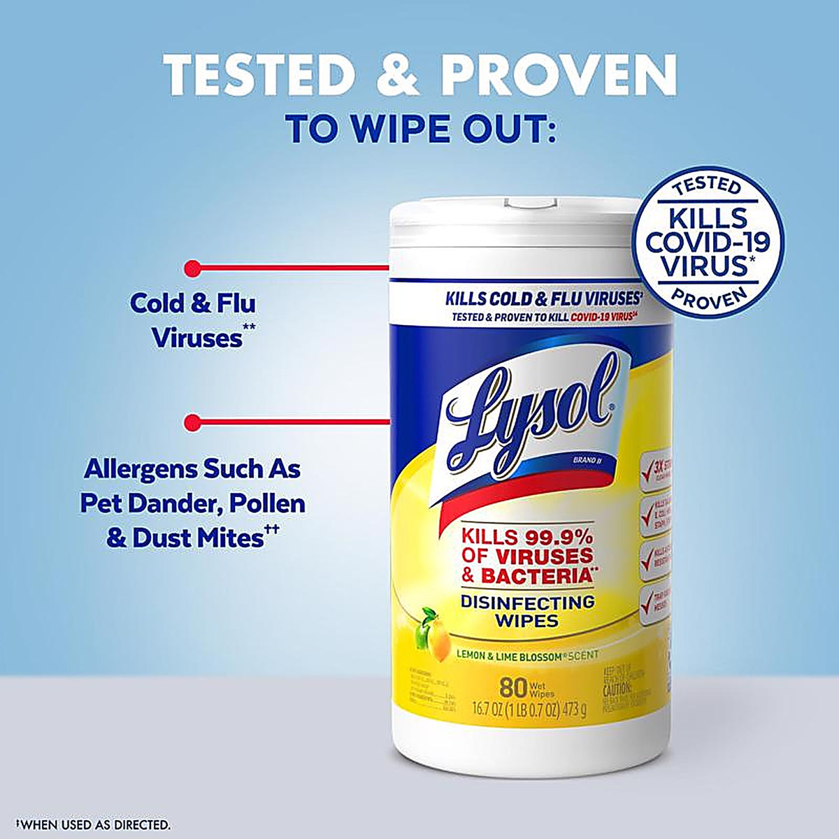 Lysol 1920077182 Lemon & Lime Blossom Scent Disinfecting Wipes 80 ct 1 pk