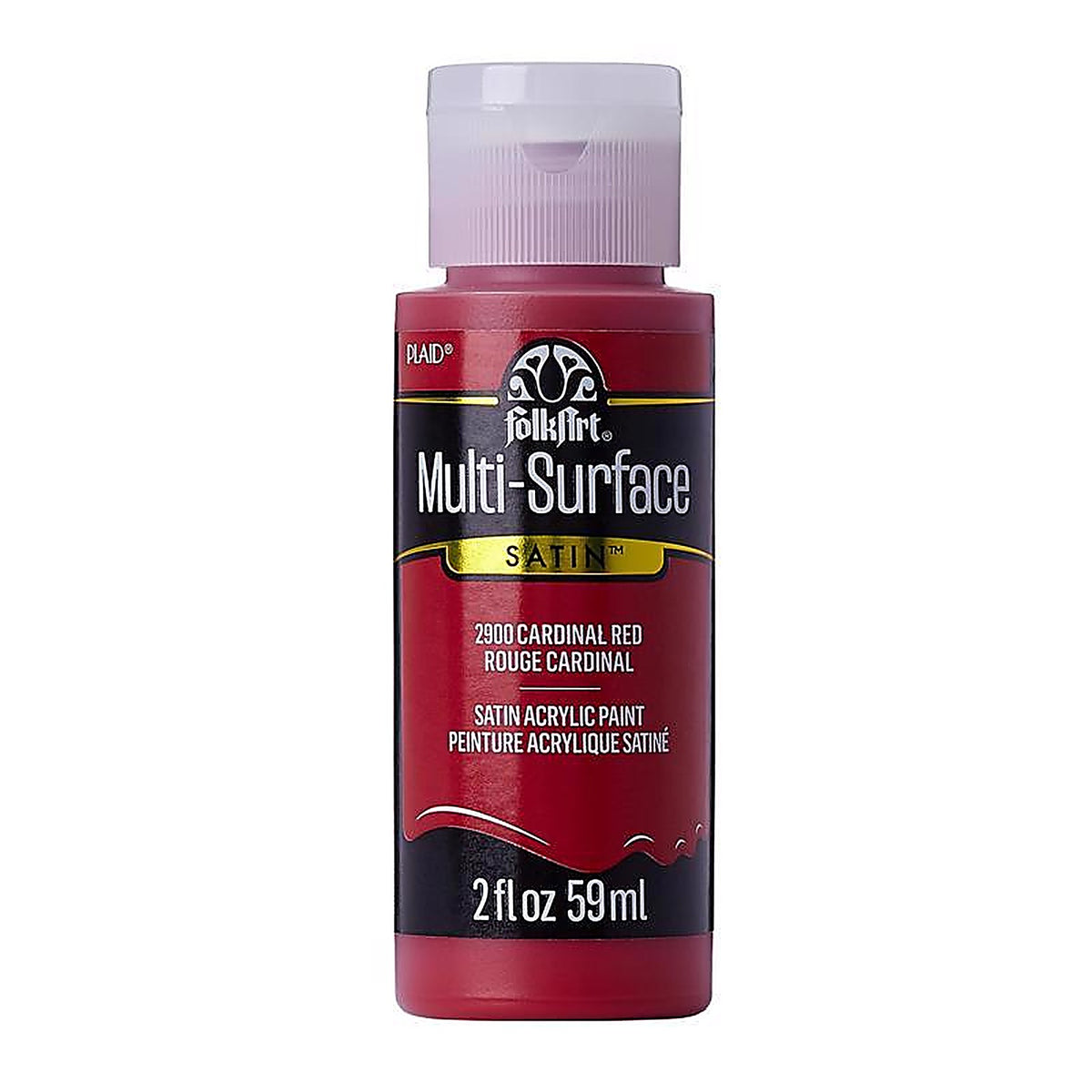 Plaid 2900 FolkArt Satin Cardinal Red Hobby Paint 2 oz.