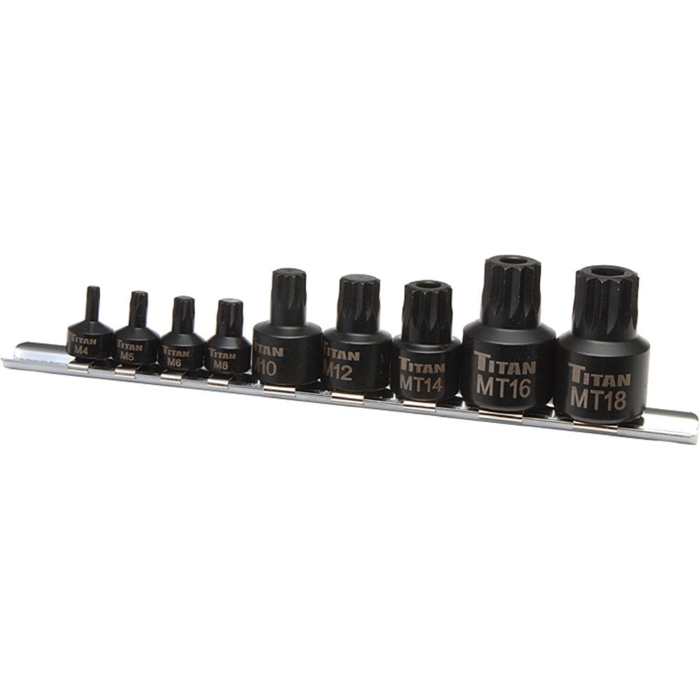 Titan - 16138 - 9 Piece Stubby XZN Triple Square Impact Bit Socket Set