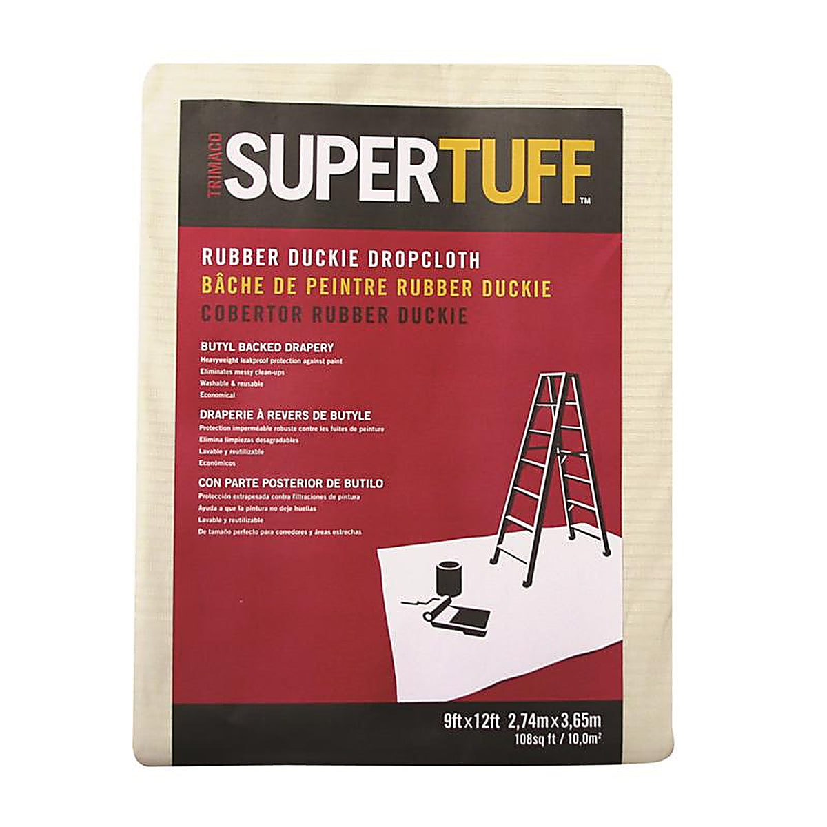 Trimaco - 80201 - Supertuff 9 Ft. W X 12 Ft. L X 0.06 Mil Butyl Coated Drop Cloth 1 Pack