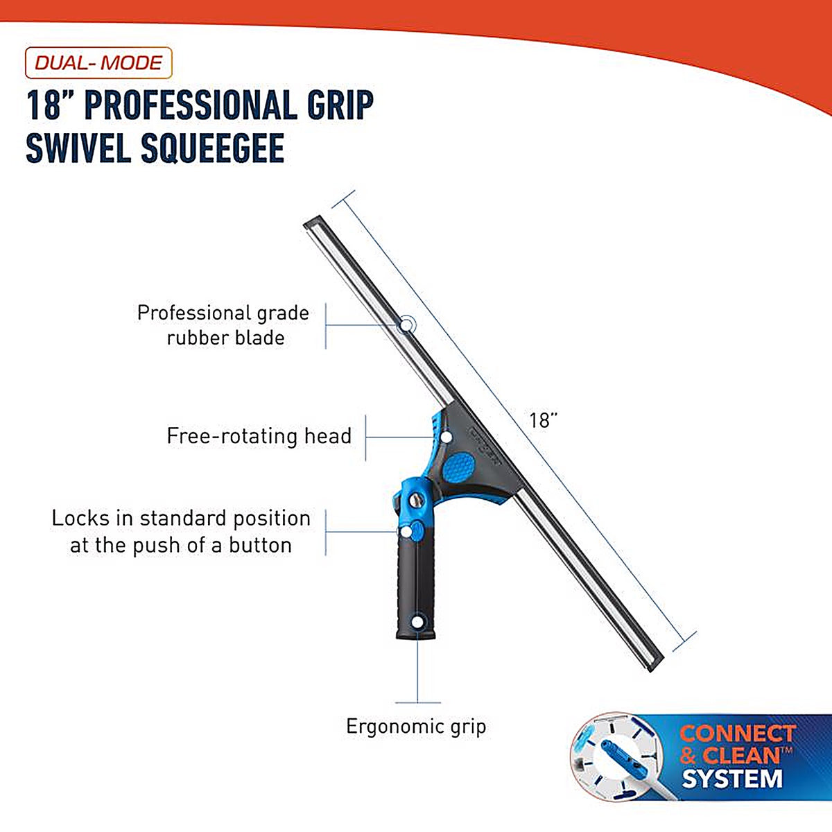Unger - 975510 - 18 In. Plastic Window Squeegee