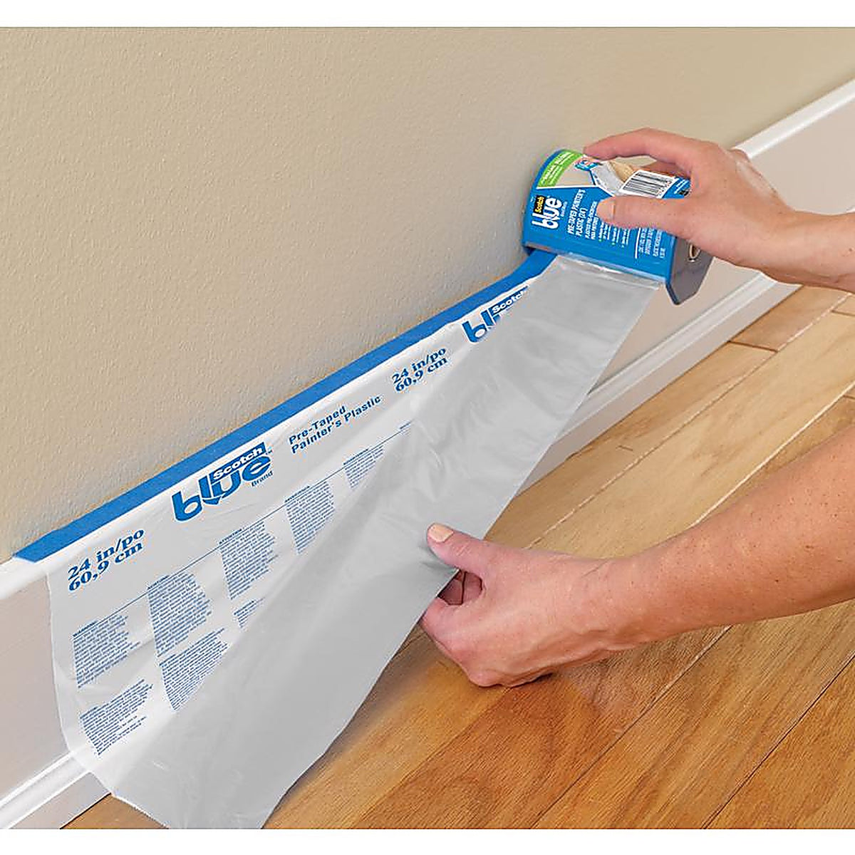 3M PTD2093EL-24-S Scotch Blue 24 in. W x 90 ft. L Plastic Pre-Taped Masking Film