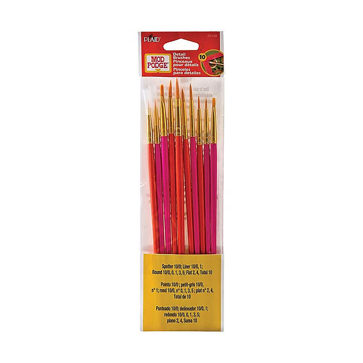 Plaid 25140 Mod Podge Multiple Sizes in. W Flat Paint Brush