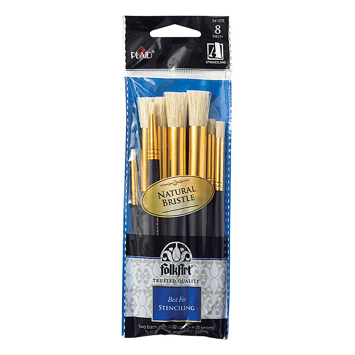 Plaid 34107 FolkArt multiple sizes in. W Round Stencil Paint Brush