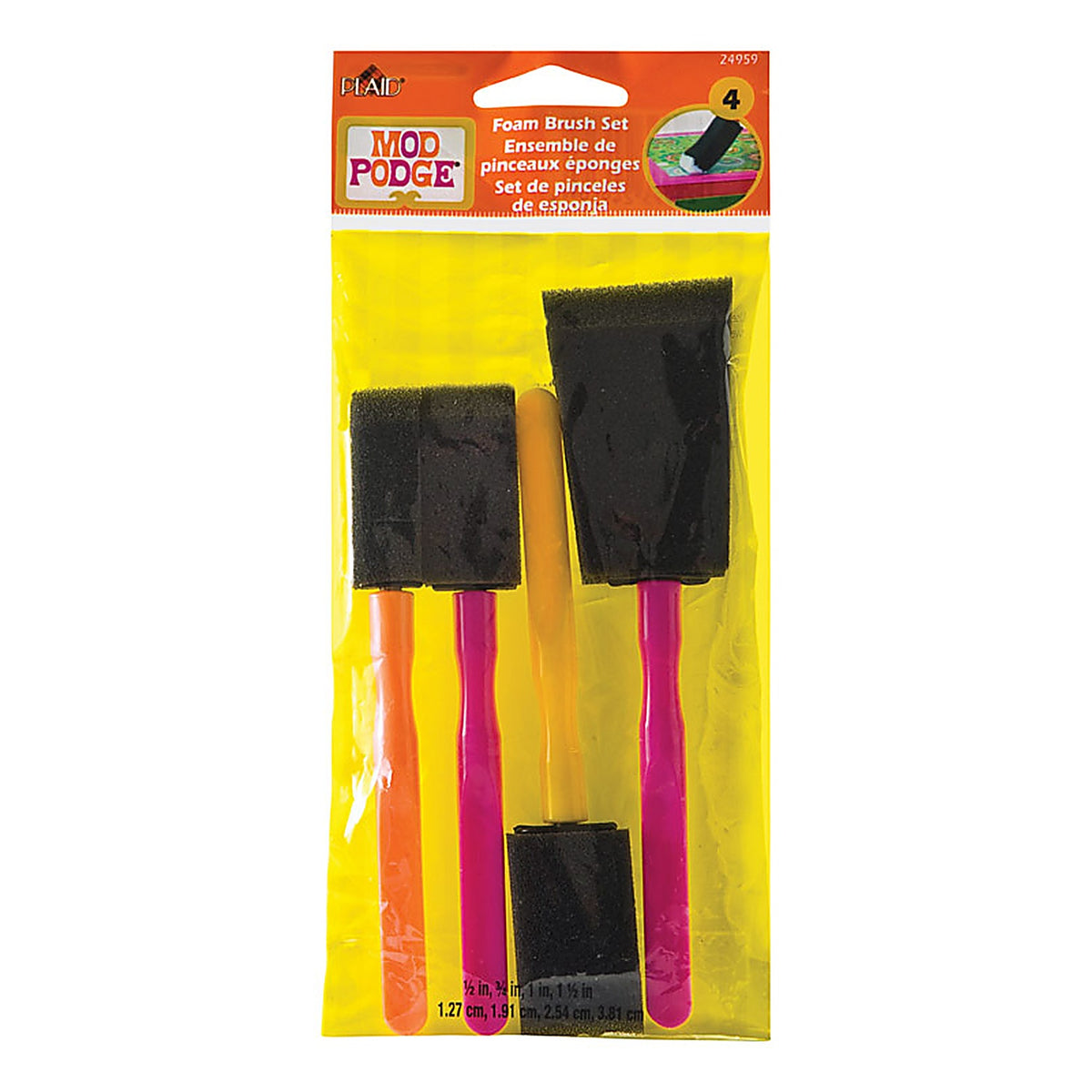 Plaid 24959 Mod Podge multiple sizes in. W Assorted Decoupage Brush Set
