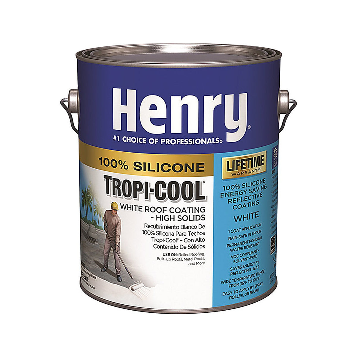 Henry HE887HS042 Tropi-Cool White Silicone Roof Coating 0.9 gal.