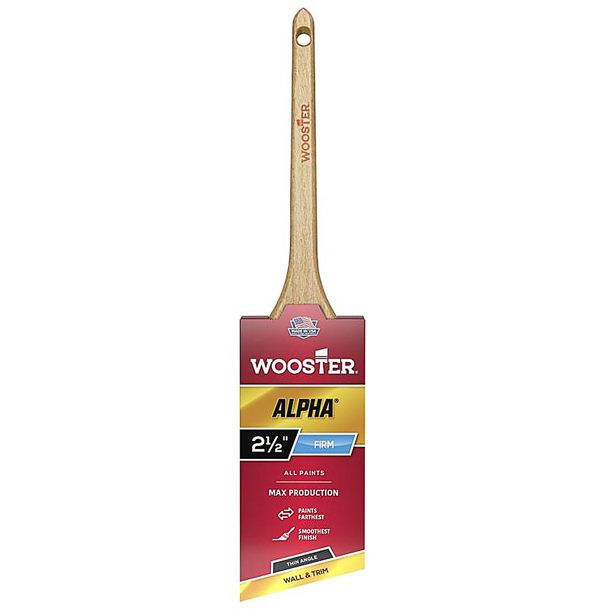 Wooster - 4230-2 1/2 - Alpha 2-1/2 In. Firm Thin Angle Paint Brush
