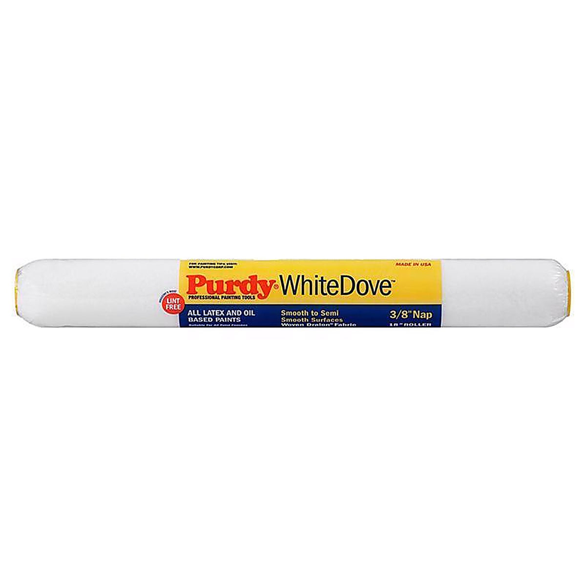 Purdy 14H670182 White Dove Dralon 18 in. W X 3/8 in. S Regular Paint Roller Cover 1 pk