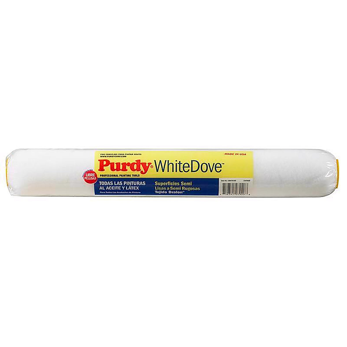 Purdy 14H670183 White Dove Dralon 18 in. W X 1/2 in. S Regular Paint Roller Cover 1 pk