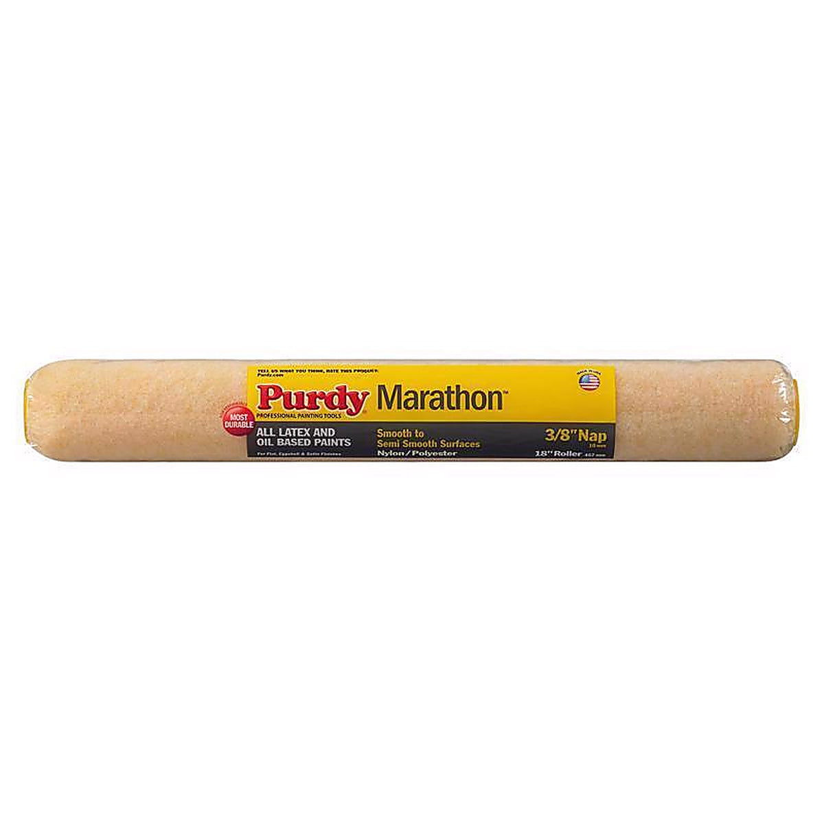 Purdy 14H602182 Marathon Nylon/Polyester 18 in. W X 3/8 in. S Regular Paint Roller Cover 1 pk