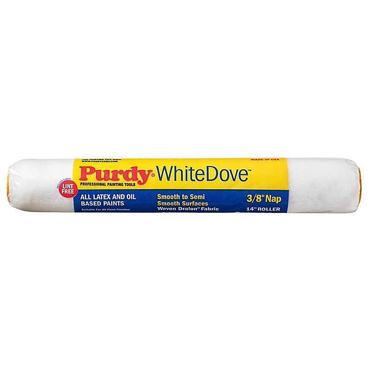 Purdy 14A670142 White Dove Dralon 14 in. W X 3/8 in. S Regular Paint Roller Cover 1 pk