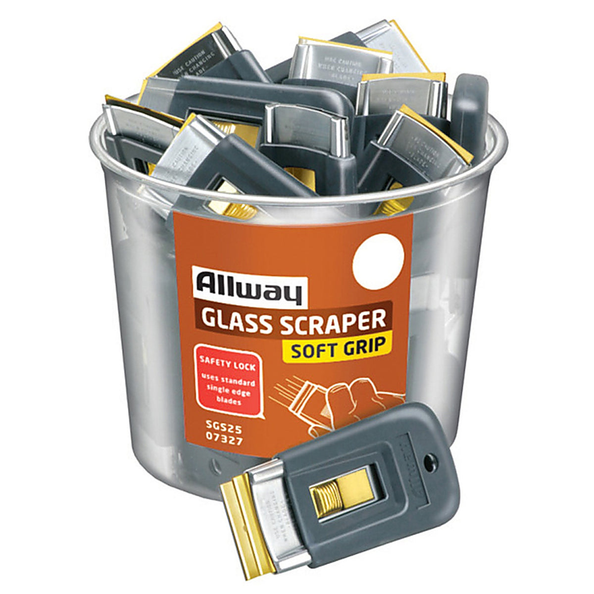 Allway - SGS25 - Soft Grip 1-1/2 In. W Steel Retractable Glass Scraper