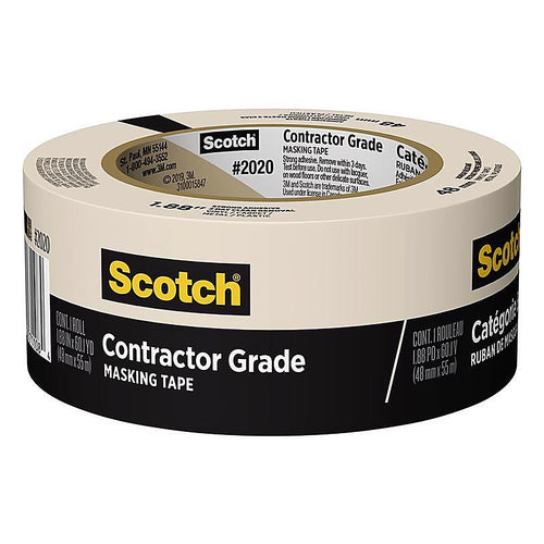 3M 2020-48AP Scotch Contractor Grade 1.88 in. W x 60.1 yd. L Beige Medium Strength Masking Tape 1/Pack