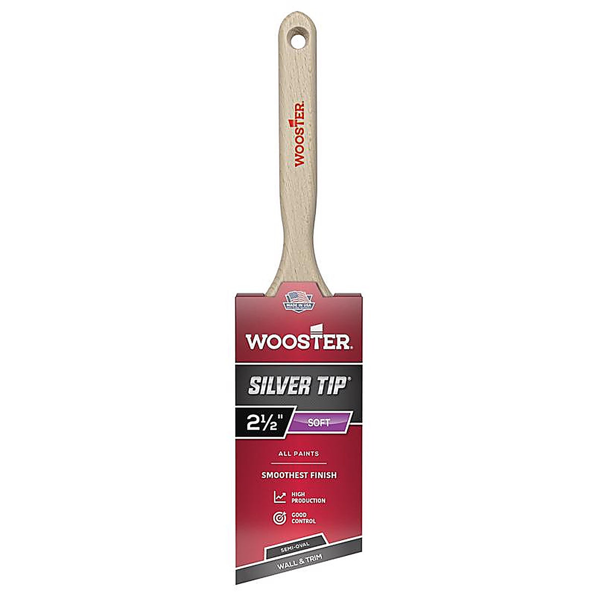 Wooster - 5228-2 1/2 - Silver Tip 2-1/2 In. Soft Semi-Oval Angle Paint Brush