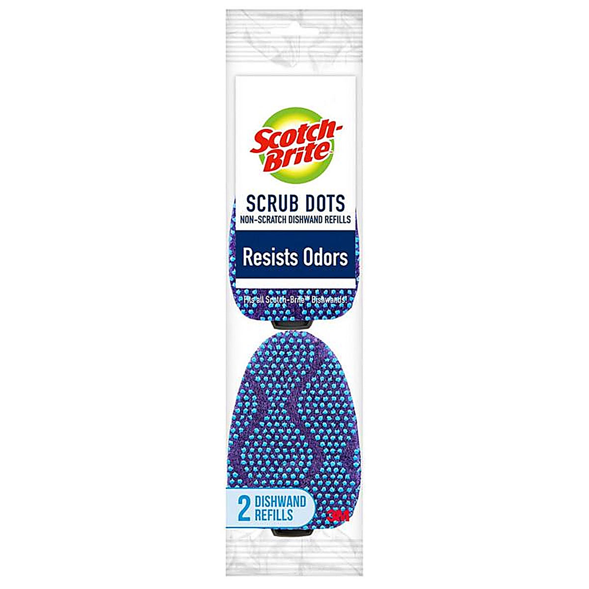 3M 487-2-7 Scotch-Brite Heavy Duty Sponge Refill For Dishwand 1.65 in. L 2/Pack