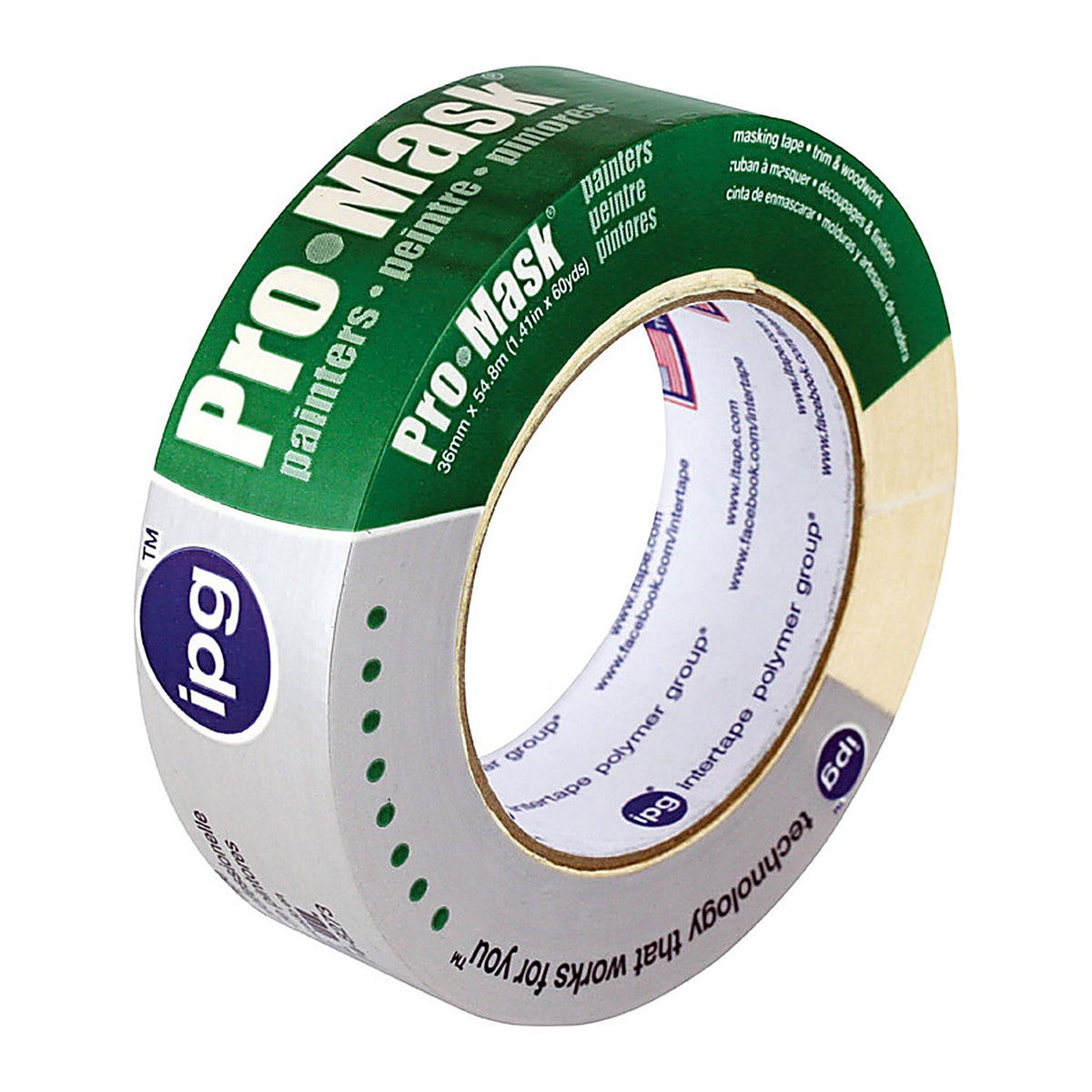 IPG - 5203-1.5 - Pro-Mask 1.41 In. W X 60 Yd L Beige Medium Strength Masking Tape 1 Pack
