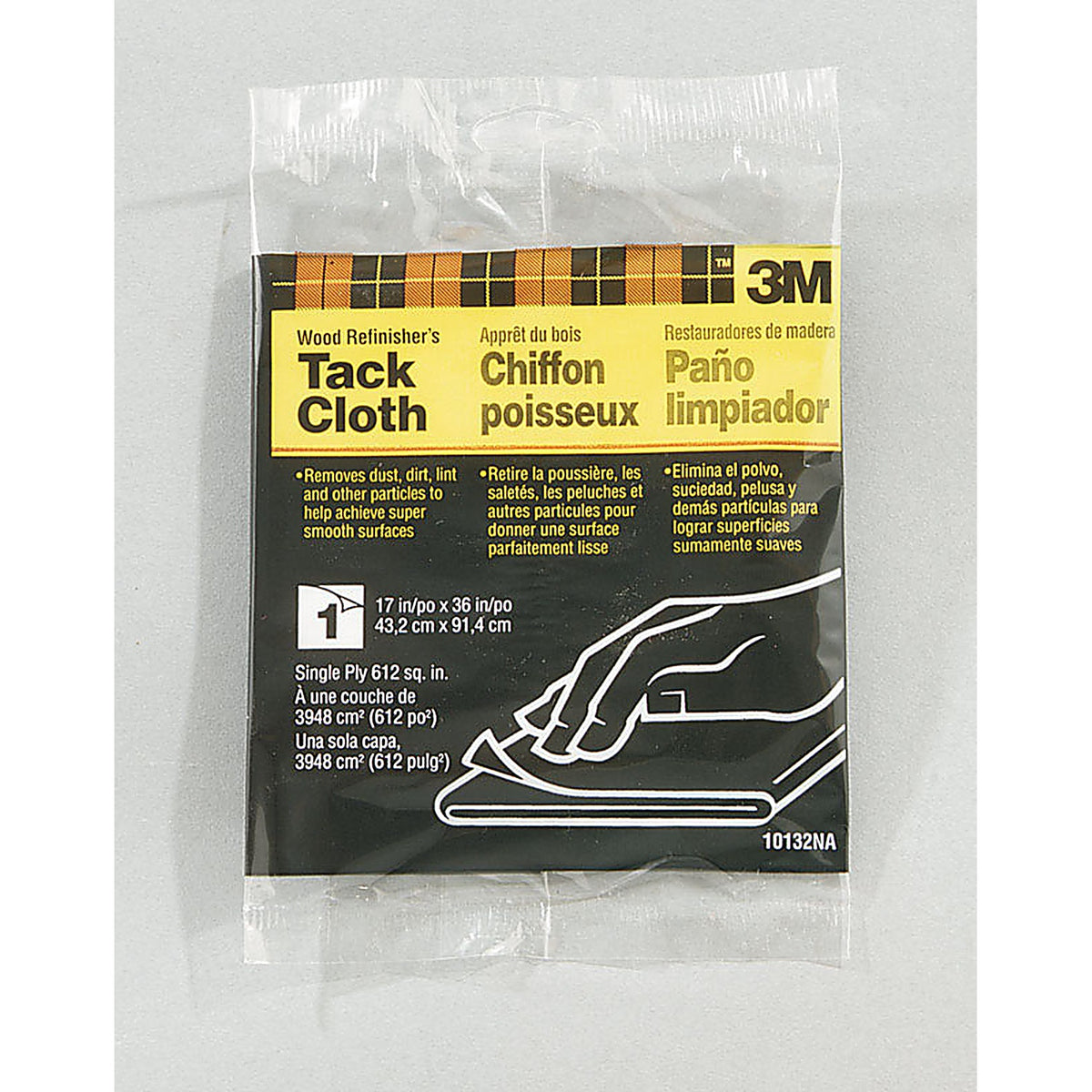 3M 10132NA 36in. W x 17in. L White Synthetic Fiber Wood Refinishers Tack Cloth