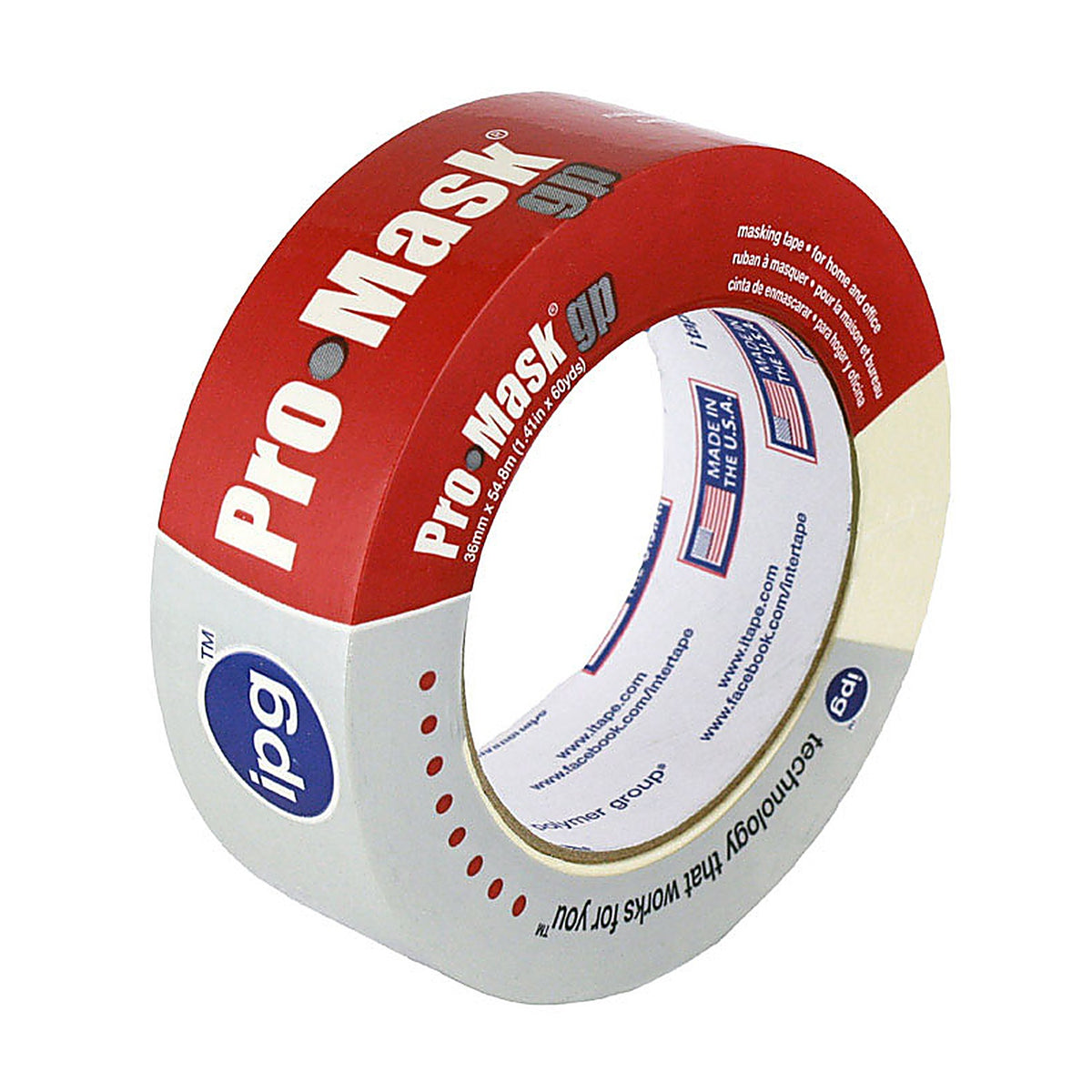 IPG - 5102-1.5 - 1.41 In. W X 60 L Beige Medium Strength Masking Tape 1 Pack
