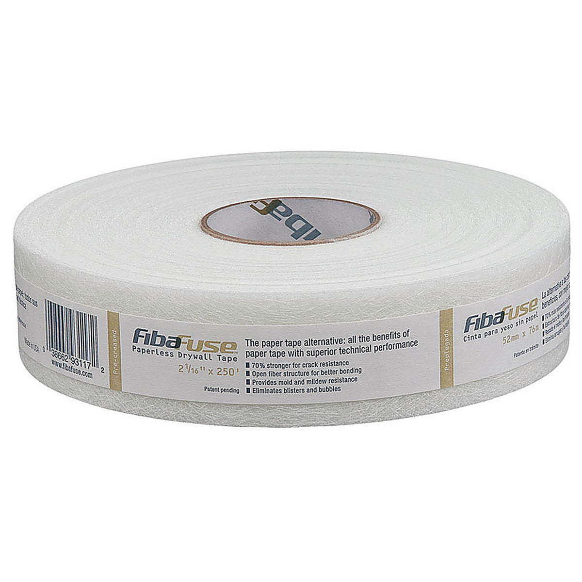 Saint-Gobain - FDW9101-U - Adfors Fibafuse 250 Ft. L X 2-1/16 In. W Fiberglass White Paperless Drywall Tape