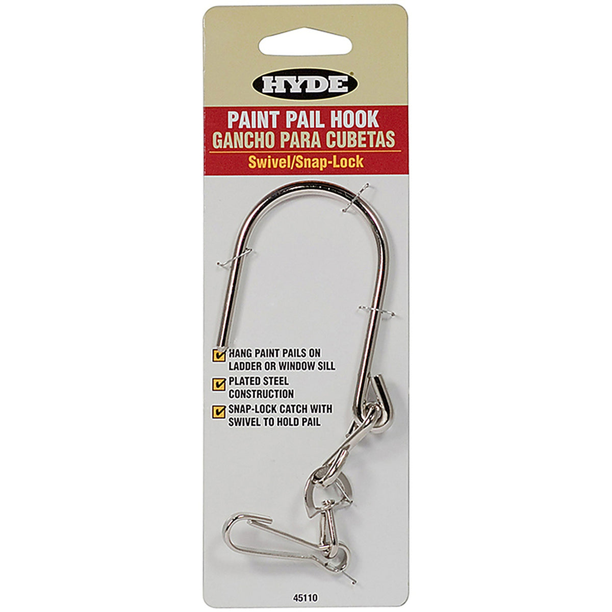 Hyde - 45110 - Silver Swivel Pail Hook