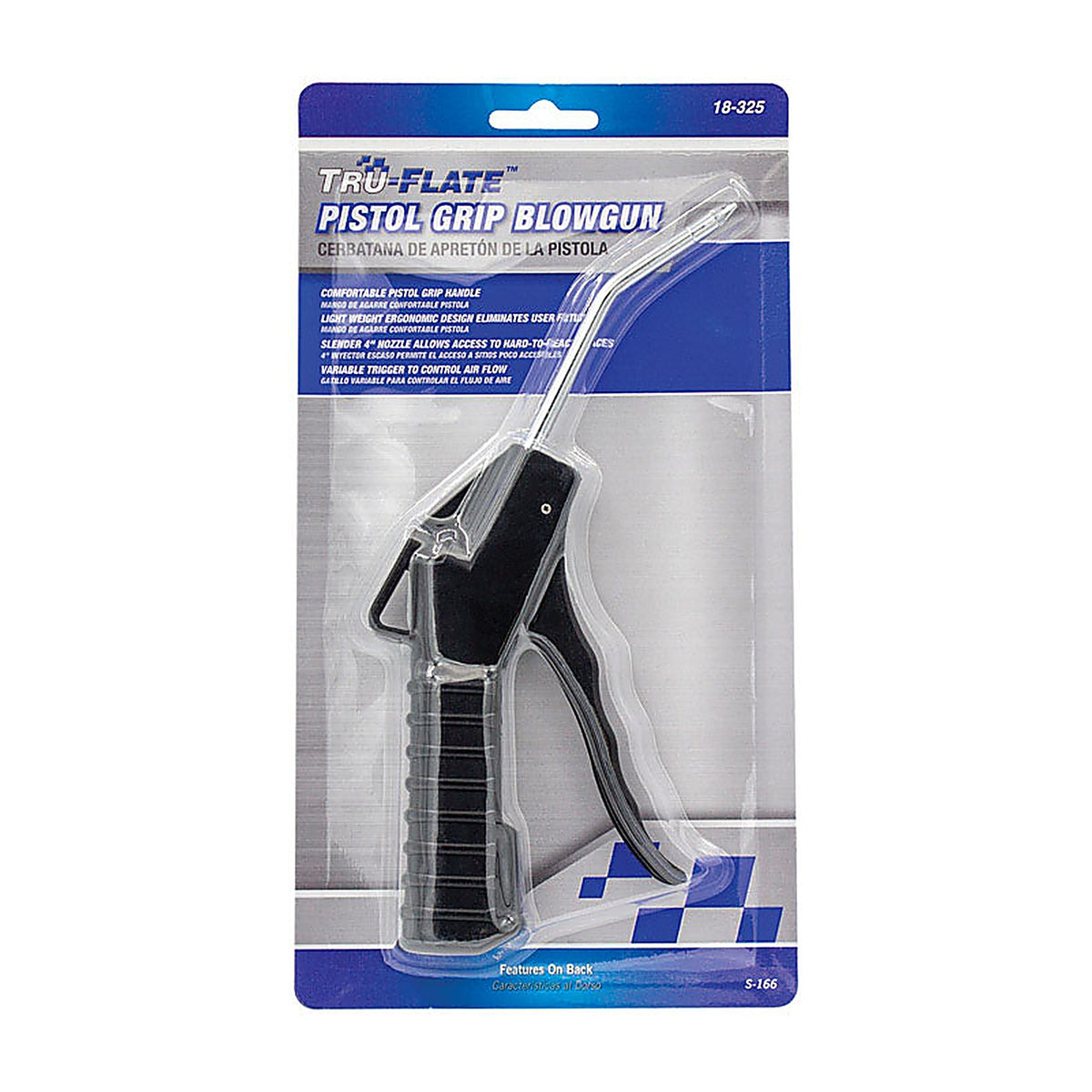 Tru-Flate TRFL18325 Plastic Pistol-Grip Air Blow Gun 1/4 in. FNPT
