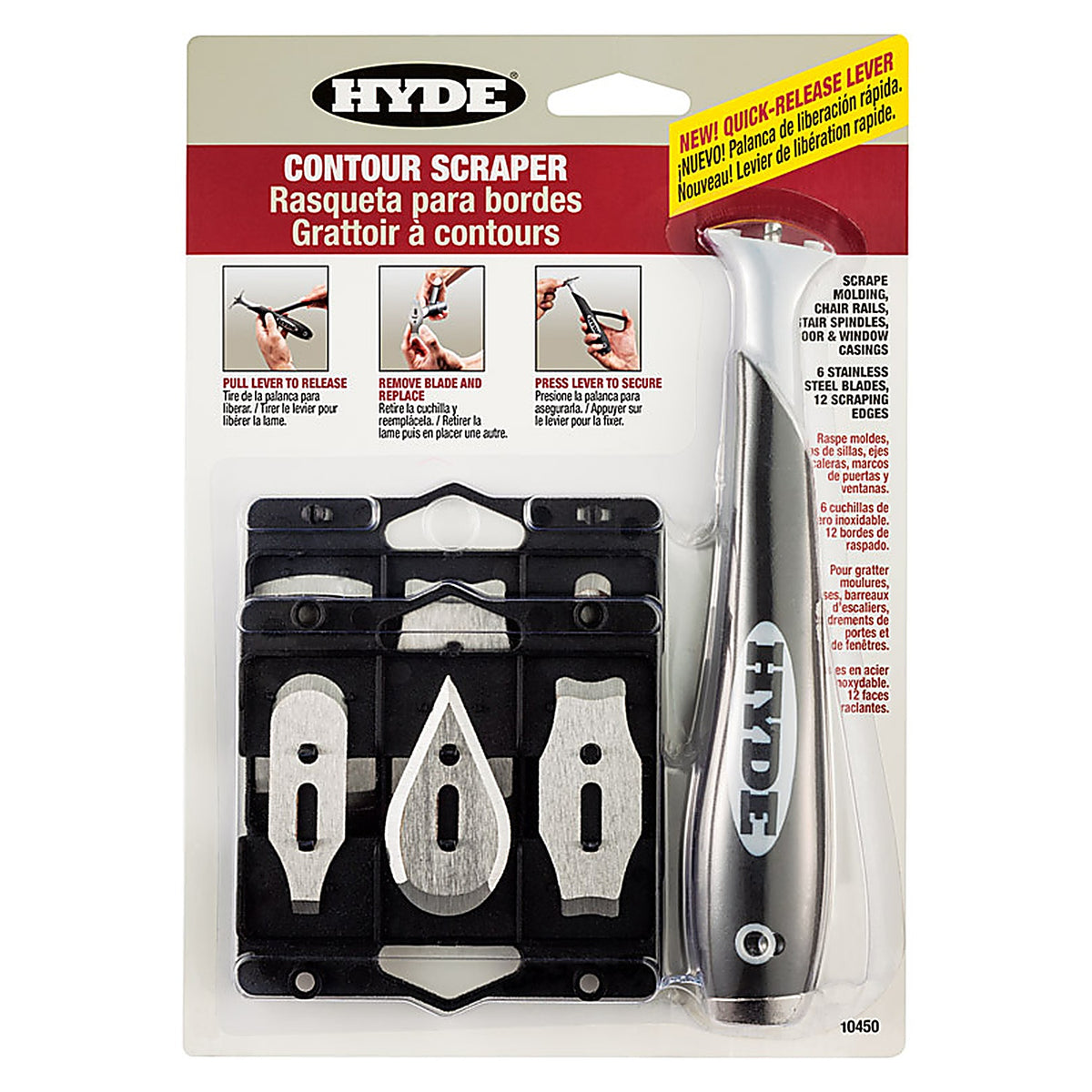 Hyde - 10450 - 1 In. W Stainless Steel Contour Scraper Kit