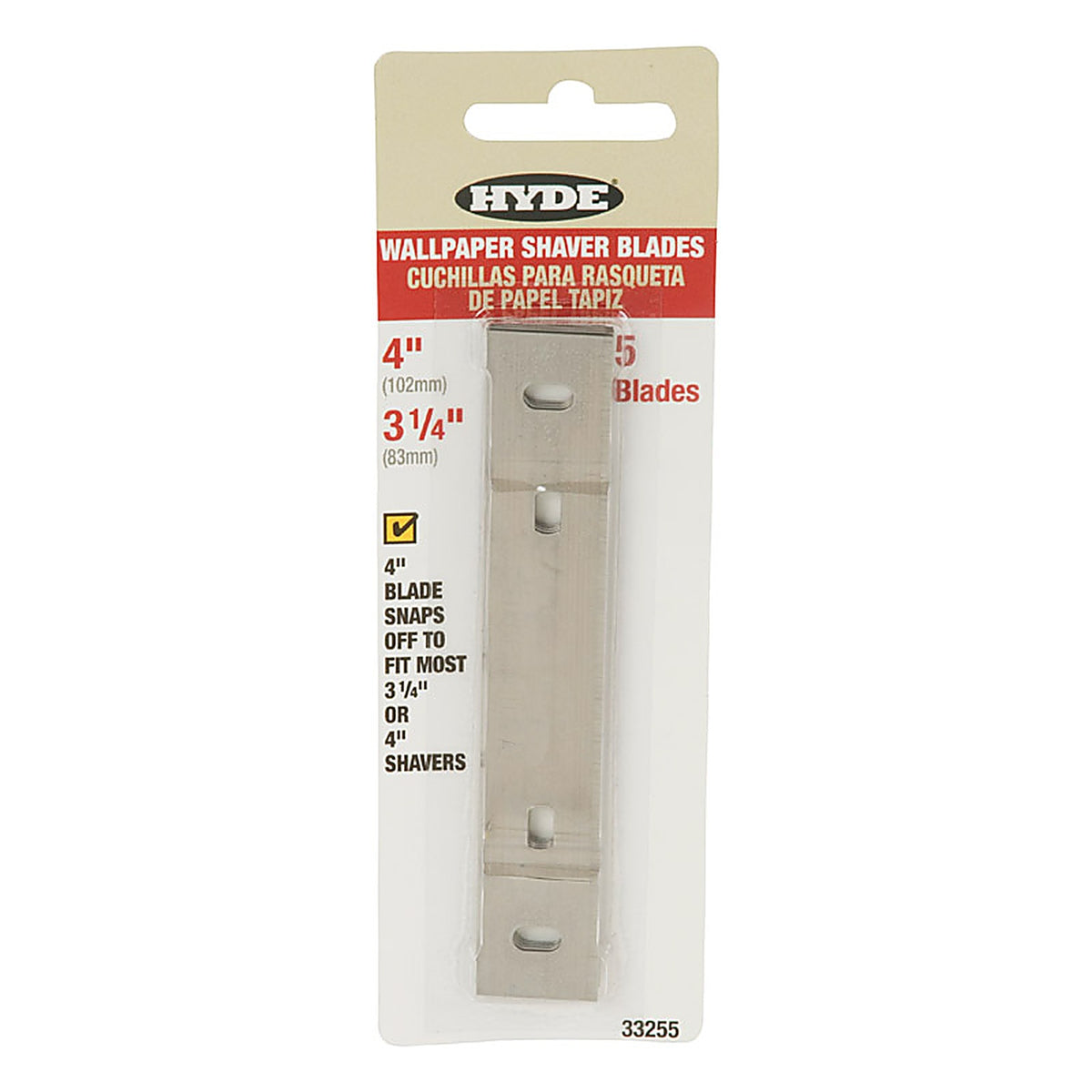 Hyde - 33255 - 4 In. W Silver Steel Shaver Blade