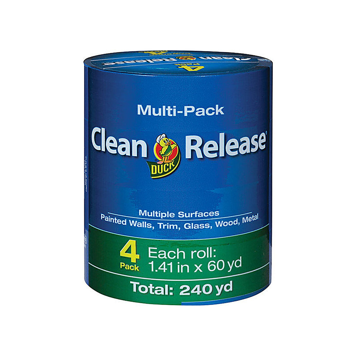 Duck - 240460 - Clean Release 1.41 In. W X 60 Yd L Blue Medium Strength Painters Tape 4 Pack