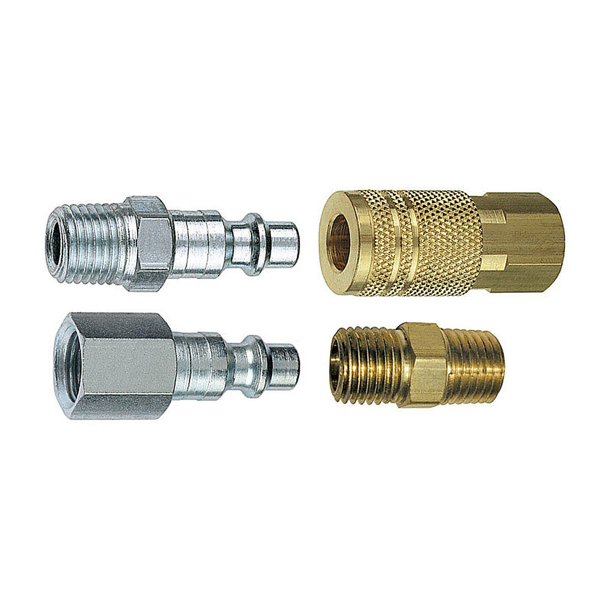 Tru-Flate TRFL13203 Brass/Steel Air Coupler and Plug Set 1/4 in. Female 4 pc